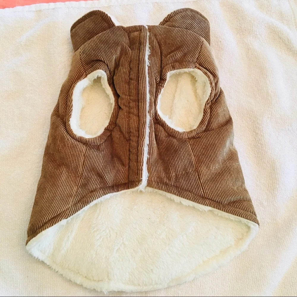 Dog jacket corduroy Size SMALL IN TAN COLOR!!